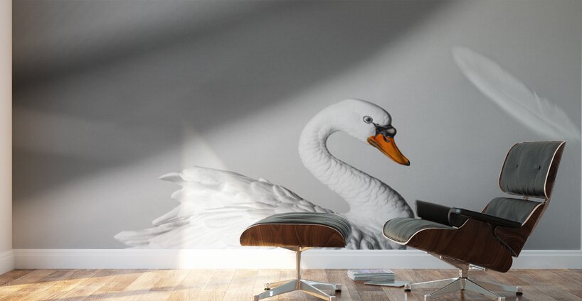 Obscured by floating feathers Wall Murals