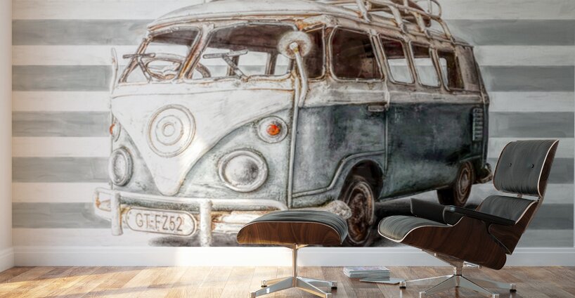 Blue Surf Camper Wall Murals
