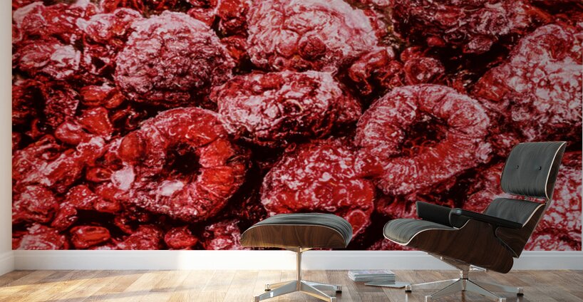 Frozen Raspberries Wall Murals