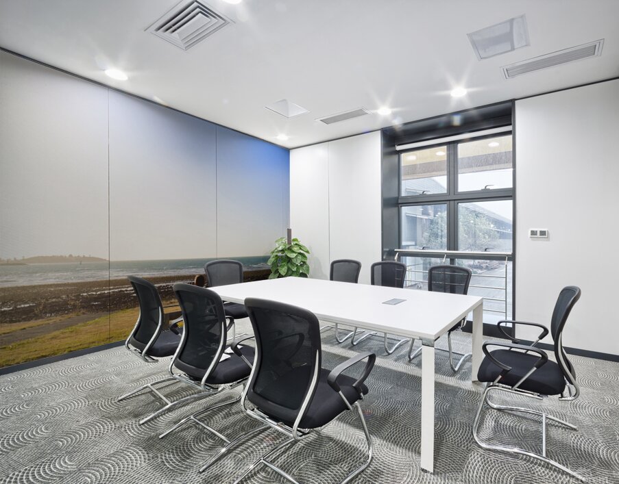Male tourist enjoying ocean landscape sunset Wall Printing
