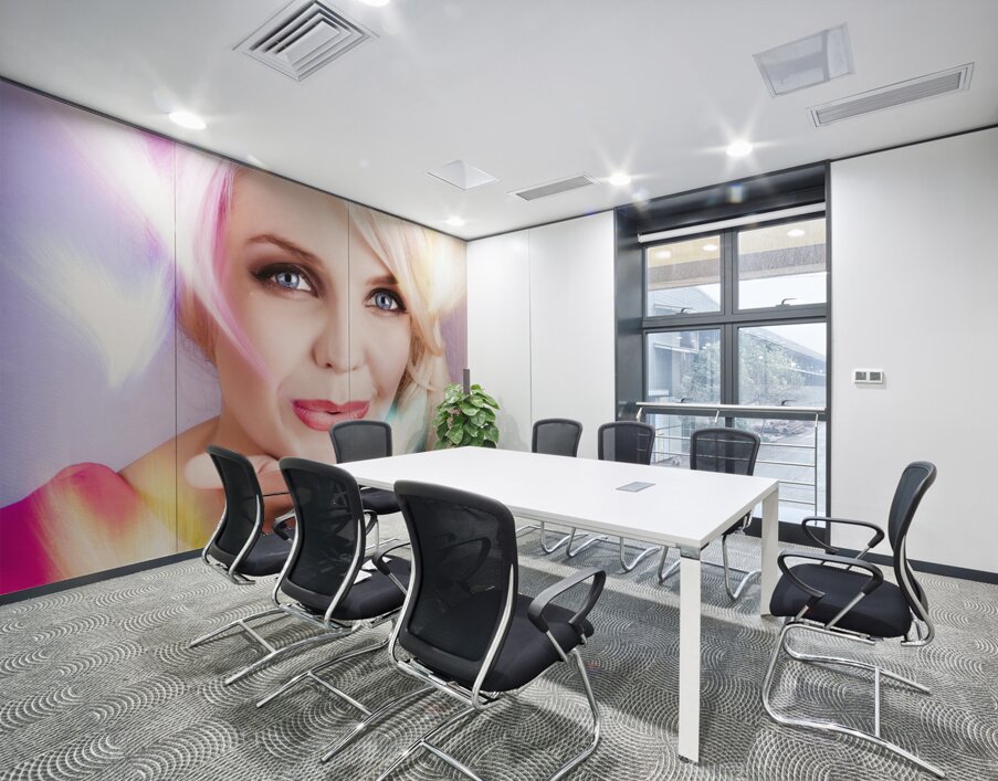Romantic Girl Blowing Heart Kiss To Her Valentine Wall Printing