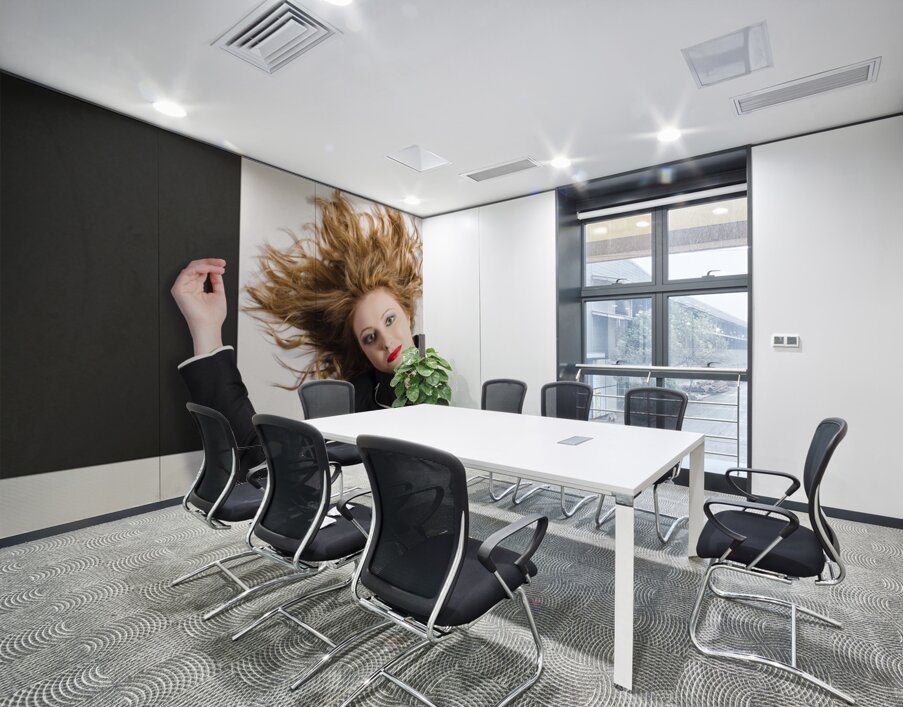 Beautiful blond girl with healthy long hair Wall Printing