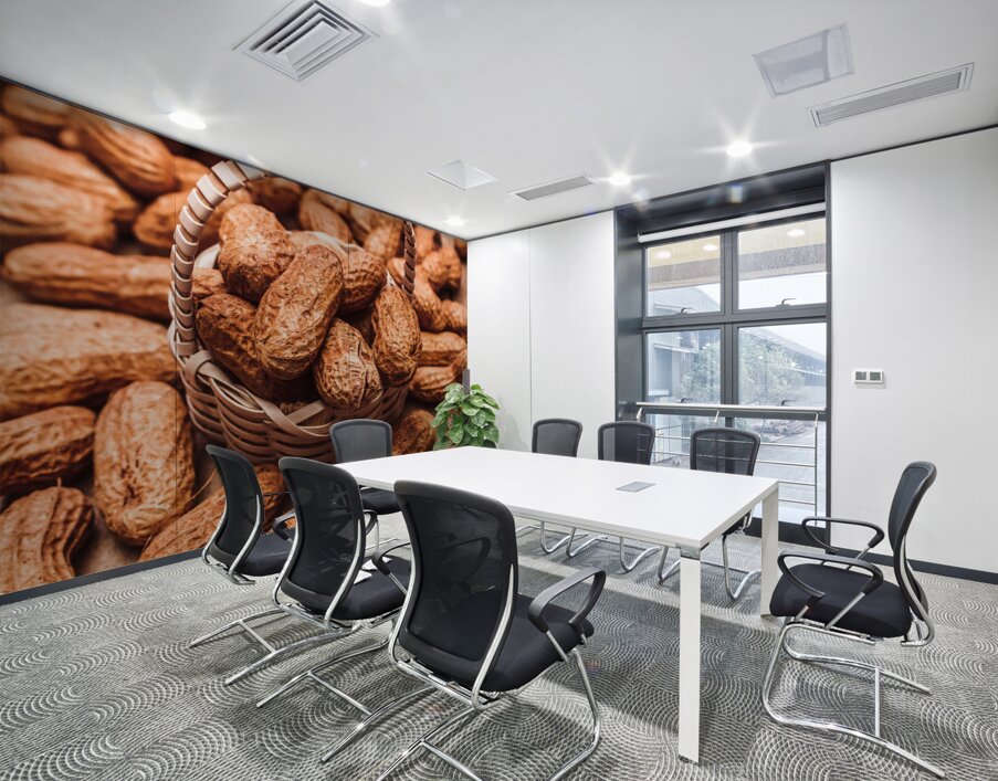 Peanuts in tiny basket in close-up Wall Printing
