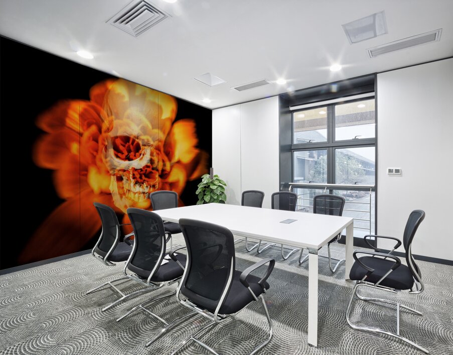 Flower skull Wall Printing