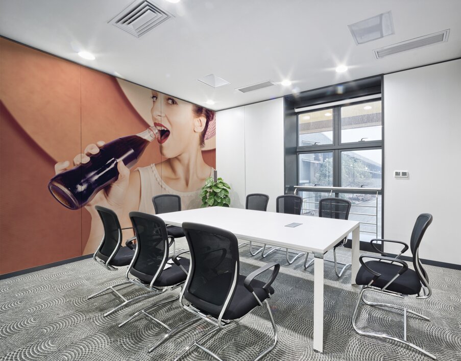 Retro pin up pop art. Soda girl from 1950 Wall Printing