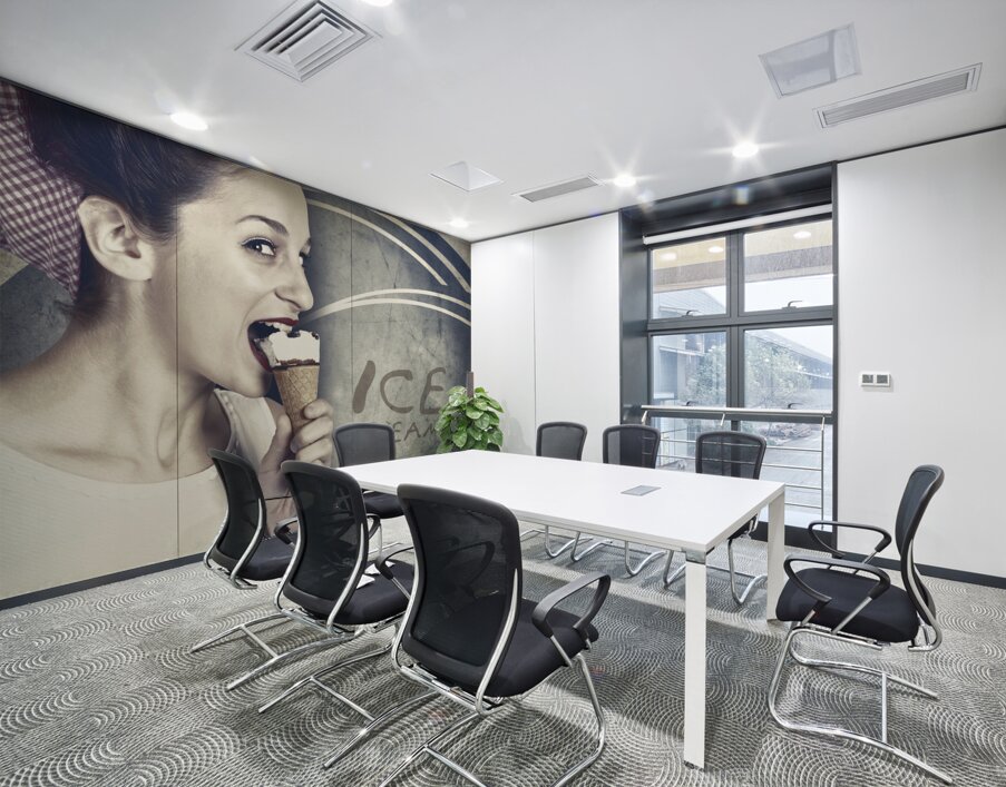 Ice cream poster girl on vintage ice-cream advert Wall Printing