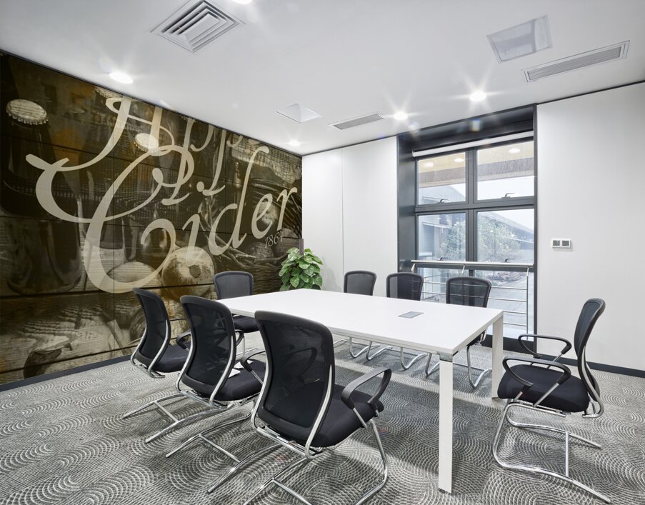 Apple Cider Sign Printed on Rustic Wood Planks Wall Printing