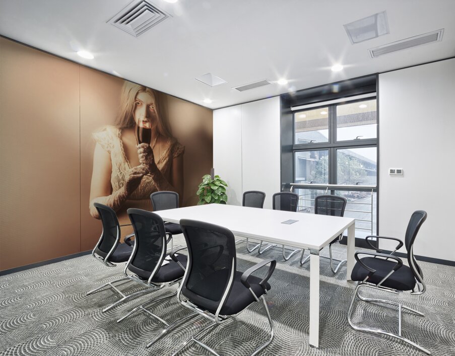 Gothic woman slipping wine glass. Halloween party Wall Printing