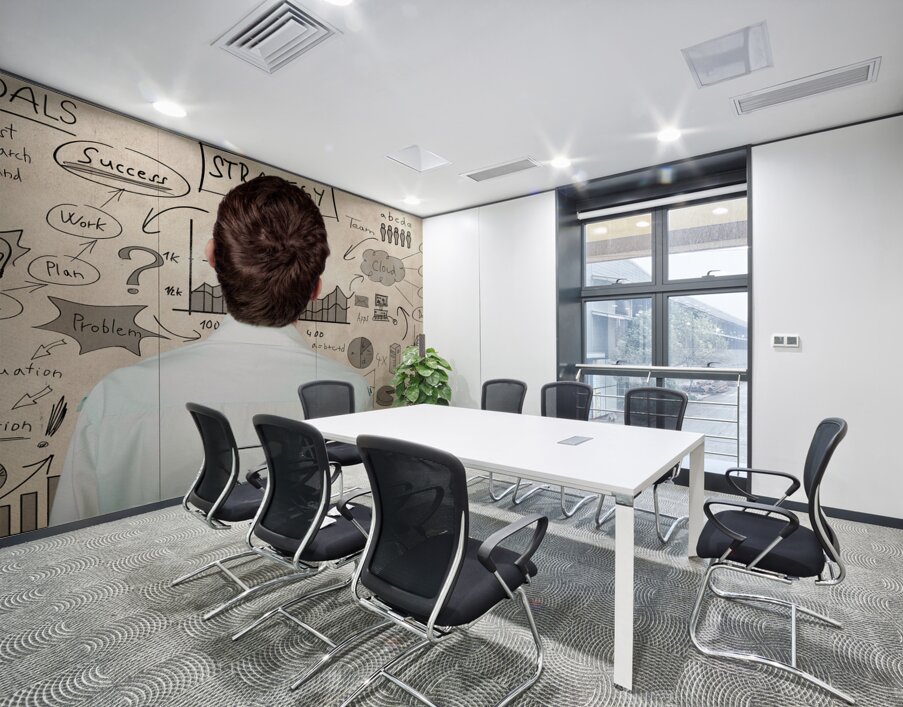 Creative businessman looking to plan business idea Wall Printing