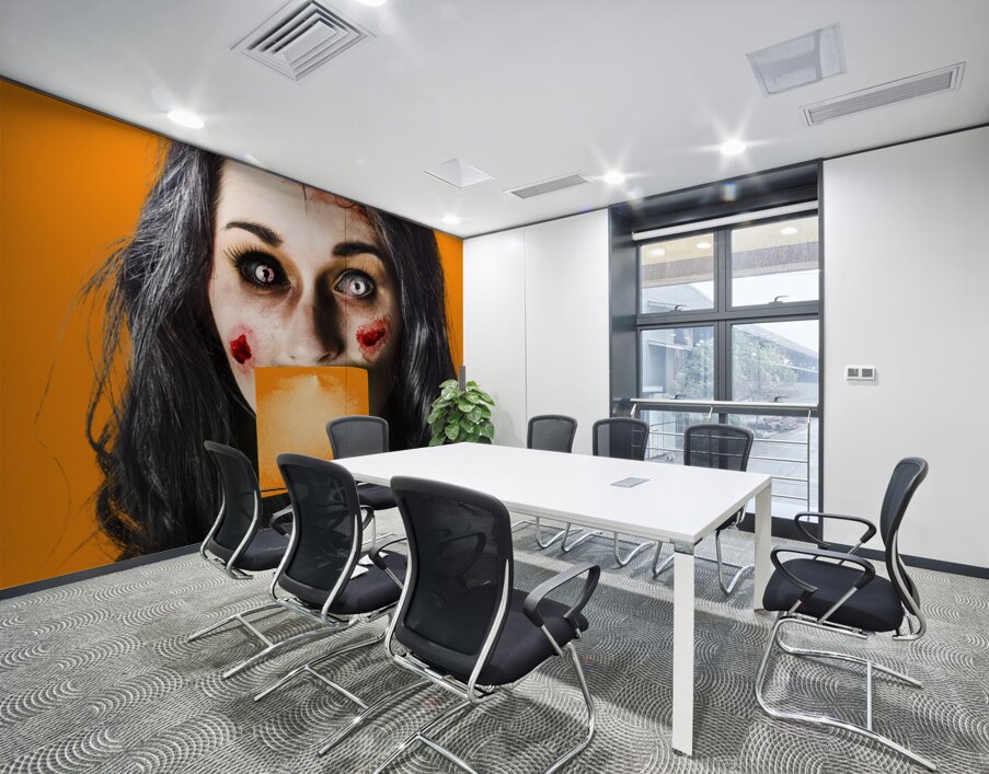 Zombie woman crying for help Wall Printing