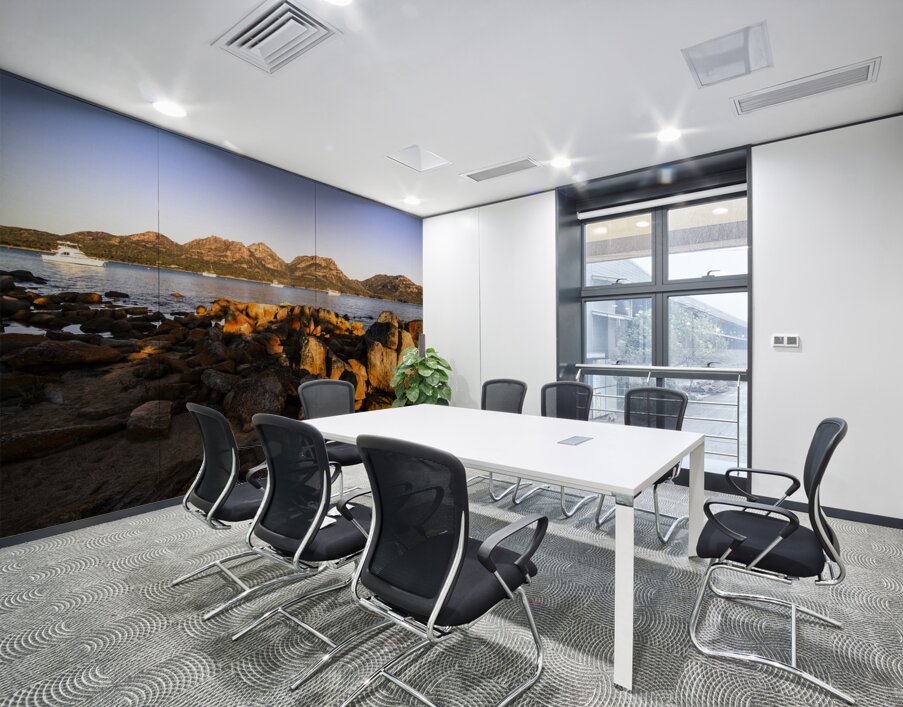 Golden rocky beachfront Wall Printing