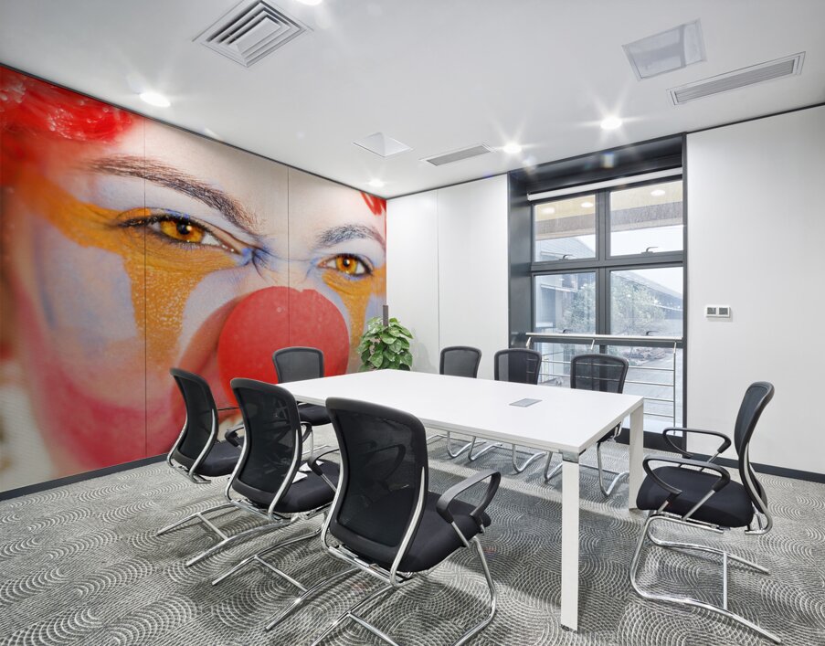 Red Clown Rage Wall Printing