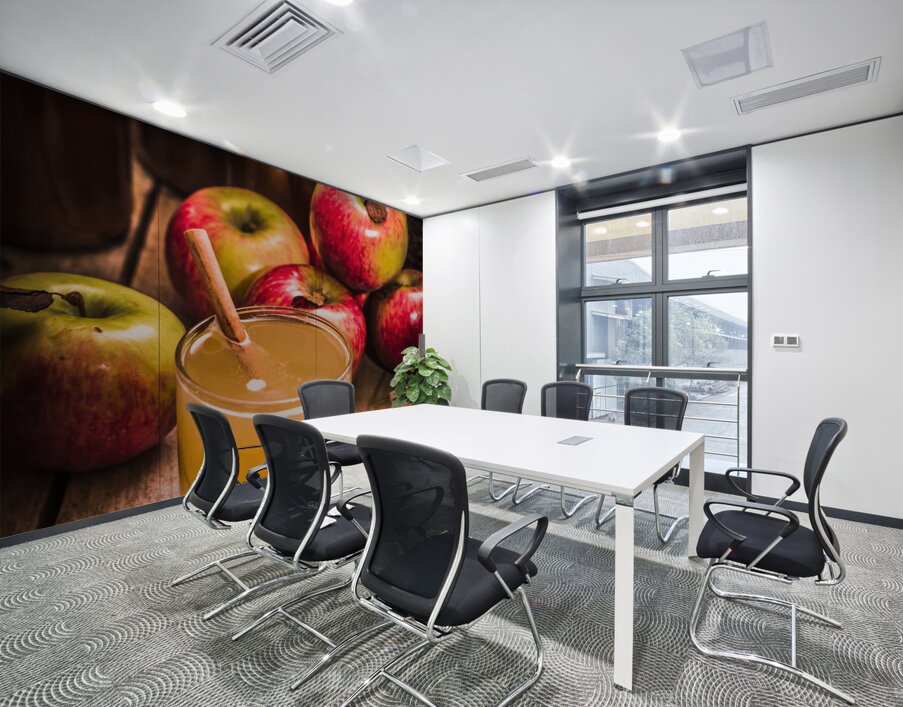 Glass of fresh apple cider Wall Printing