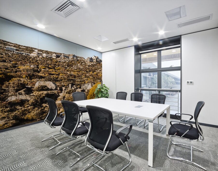 Rugged mountain town Wall Printing