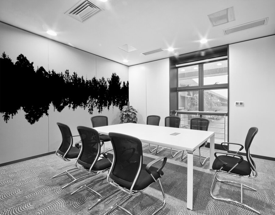 Sound waves made of trees reflected Wall Printing