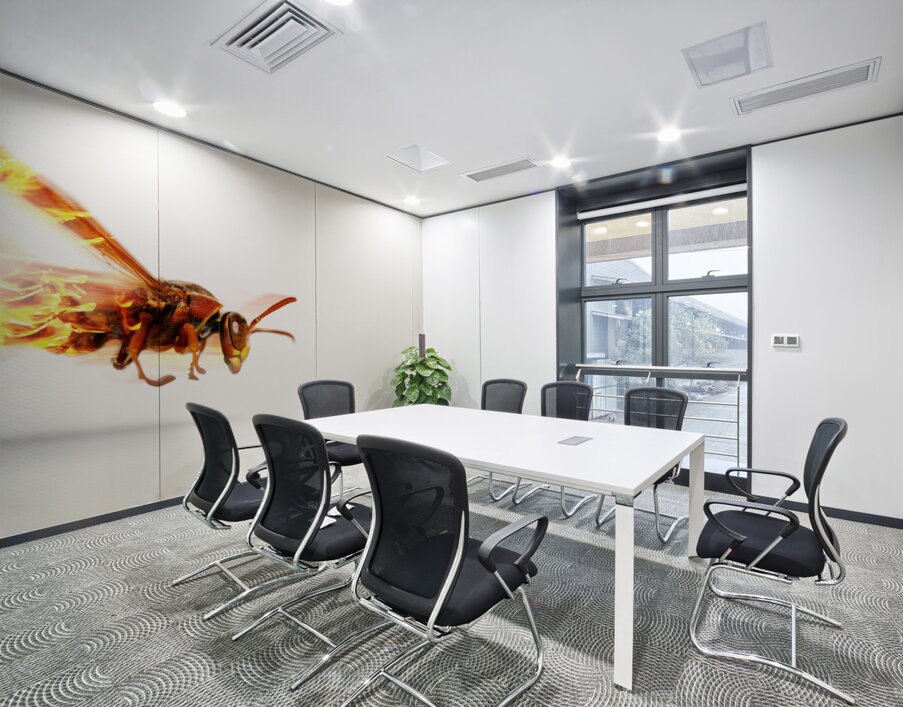 Fire Wasp Racing At Scorching Speed Wall Printing