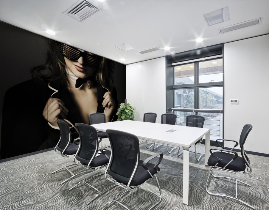 Beauty woman posing in formal evening wear Wall Printing