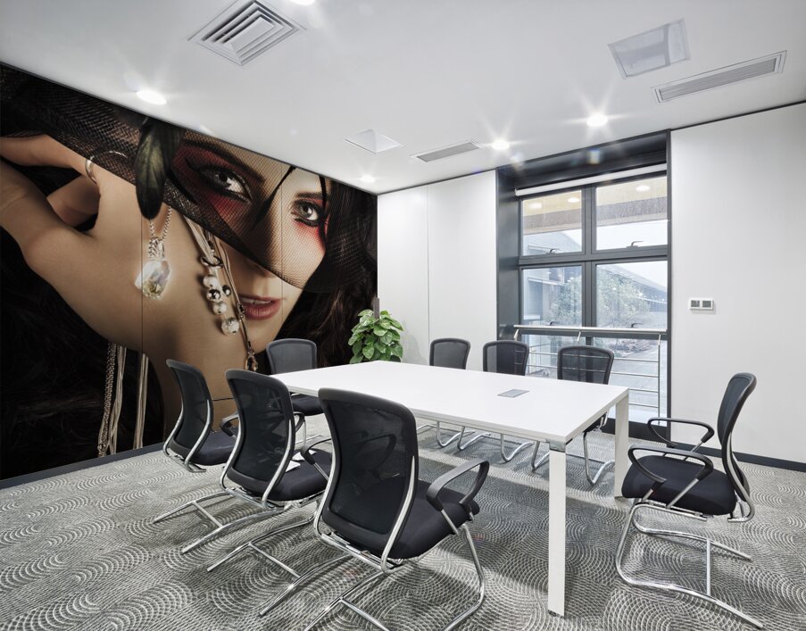 Beautiful Female Fashion Model In Luxury Jewellery Wall Printing