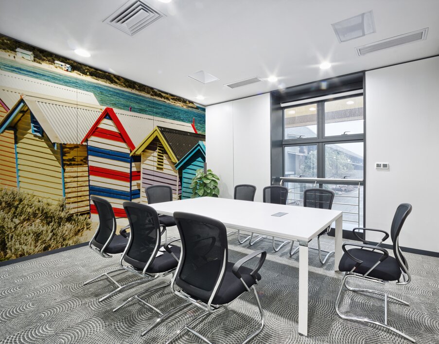 Retro beach boxes Wall Printing