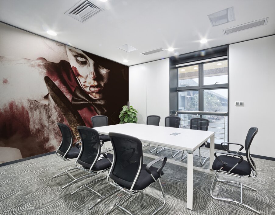 Spooky undead zombie gardener. Midnight pruning Wall Printing