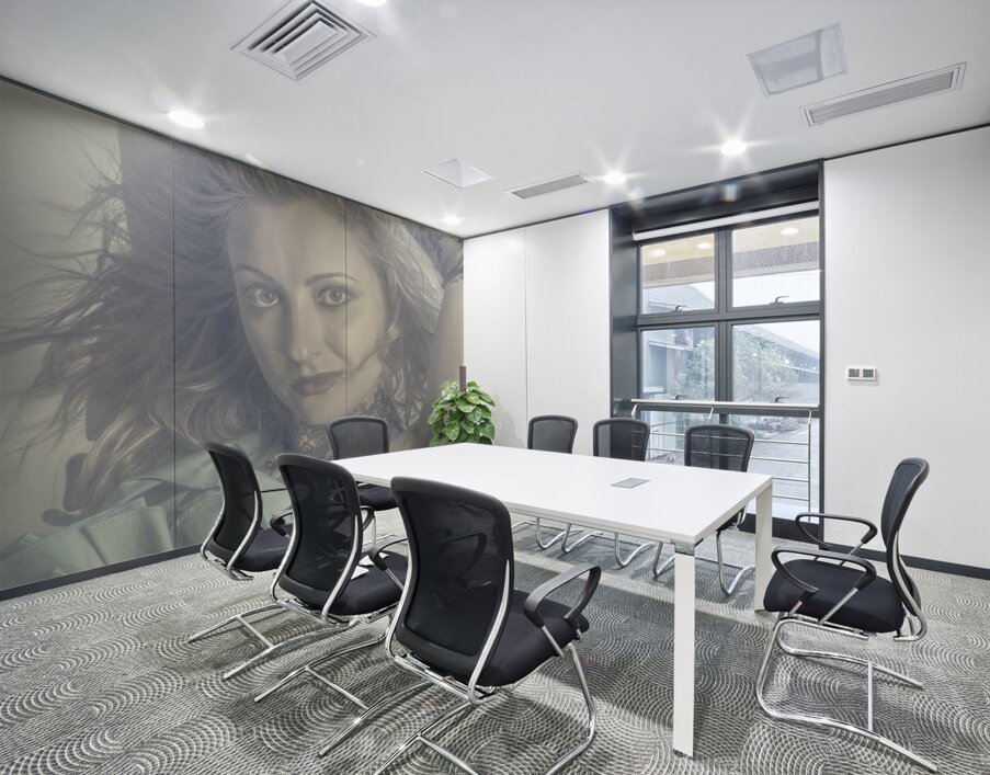 Mysterious young model dancing in vintage fashion  Wall Printing
