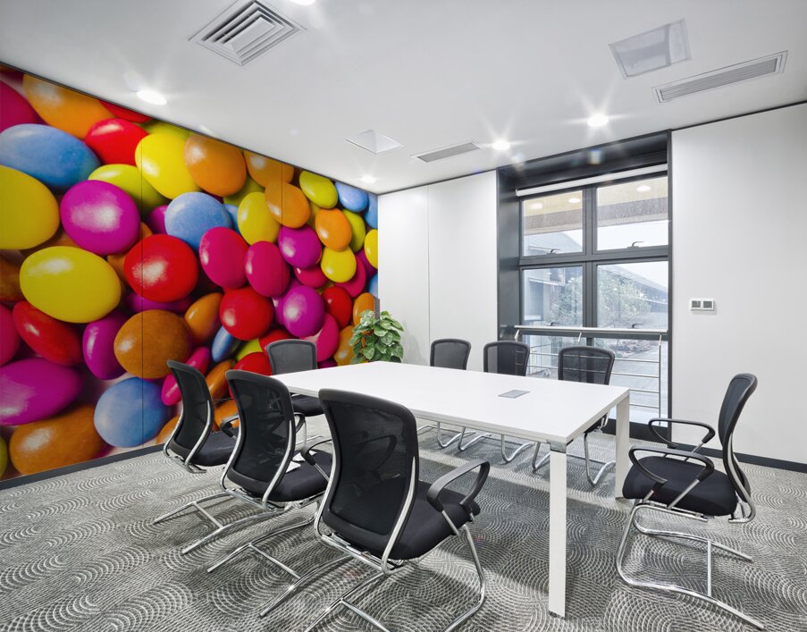 Colourful round candy balls closeup  Wall Printing