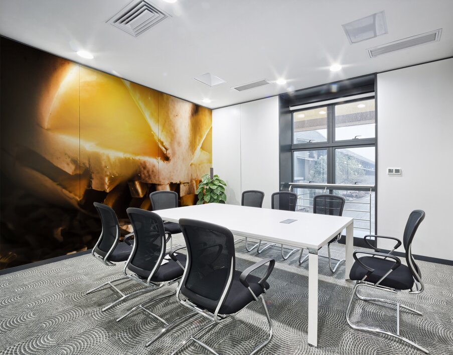 Spooky jack-o-lantern in darkness Wall Printing