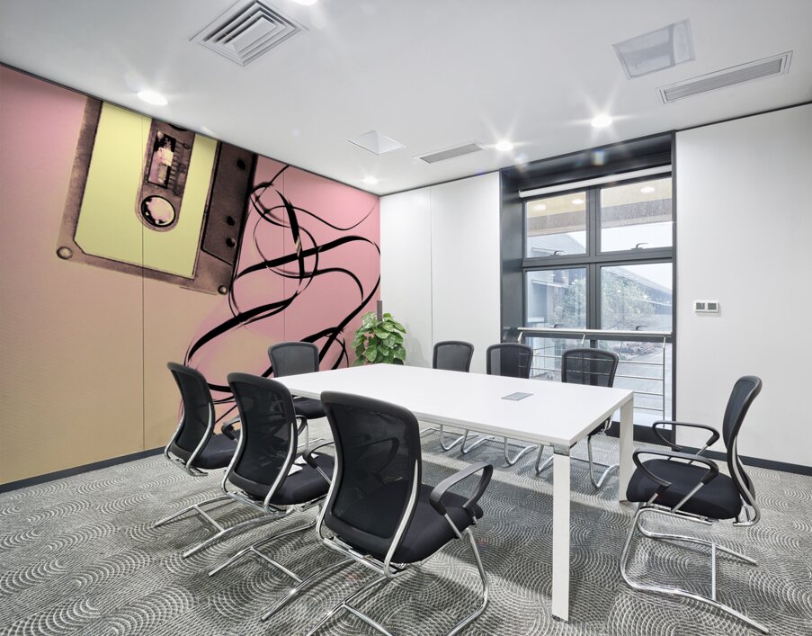 Old tape on pink background Wall Printing