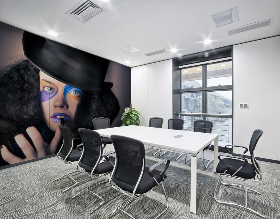 Beautiful high fashion woman in creative makeup Wall Printing