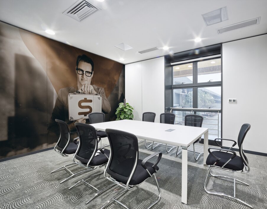 Super hero business man with Investment returns Wall Printing