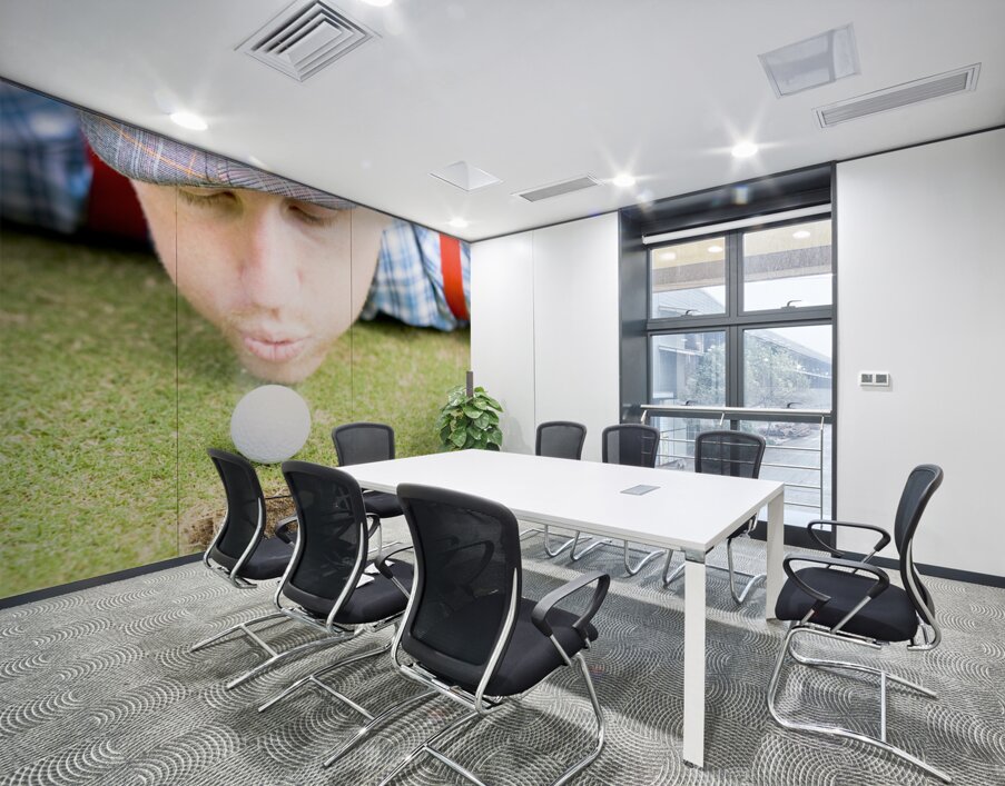 Golf Player Blowing The Ball Wall Printing