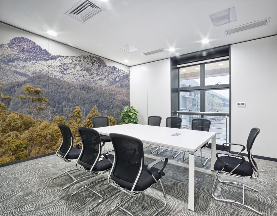 Beautiful landscape with partly snowed mountain  Wall Printing