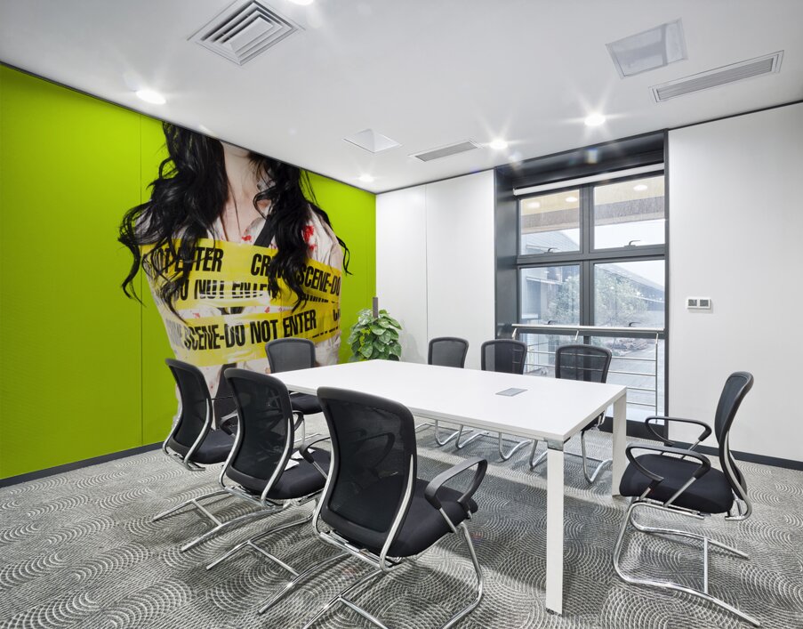 Zombie woman taped up Wall Printing