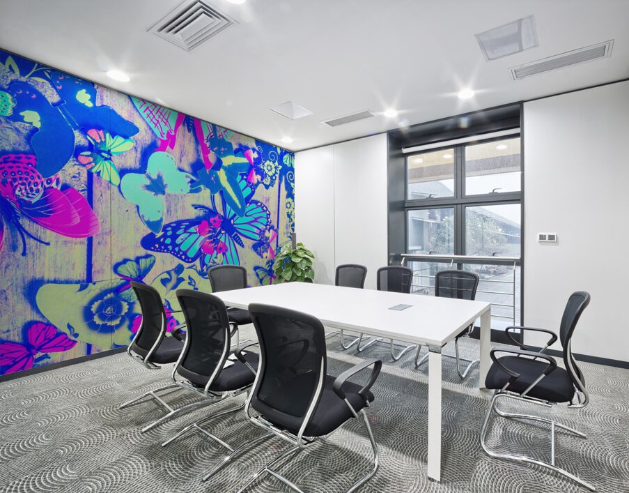 Pastel wings and button butterflies Wall Printing