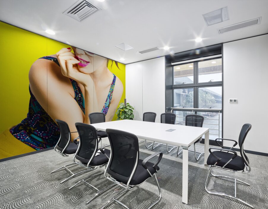 Retro yellow fashion portrait  Wall Printing