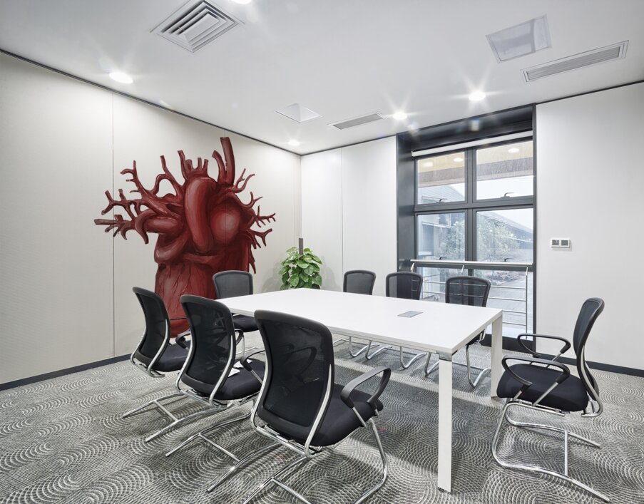 Human heart medical diagram isolated on white Wall Printing