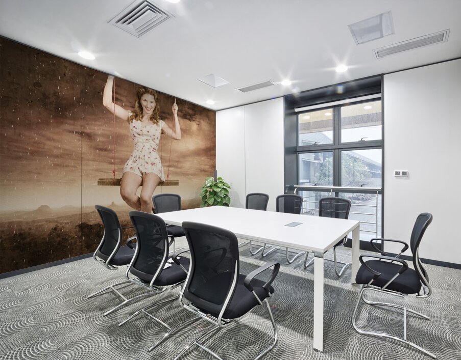 Pin-up beauty enjoying summer rain in Australia  Wall Printing