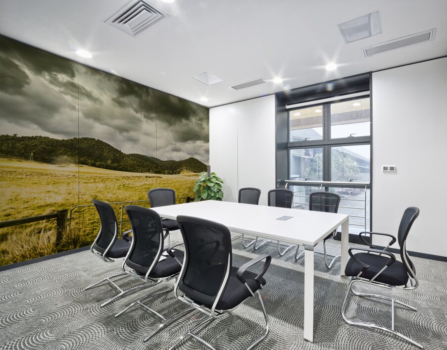 Storm covered winter farmland Wall Printing
