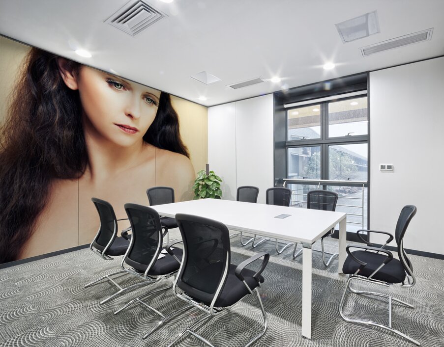 Retro Portrait Of A Young Brunette Beauty Wall Printing