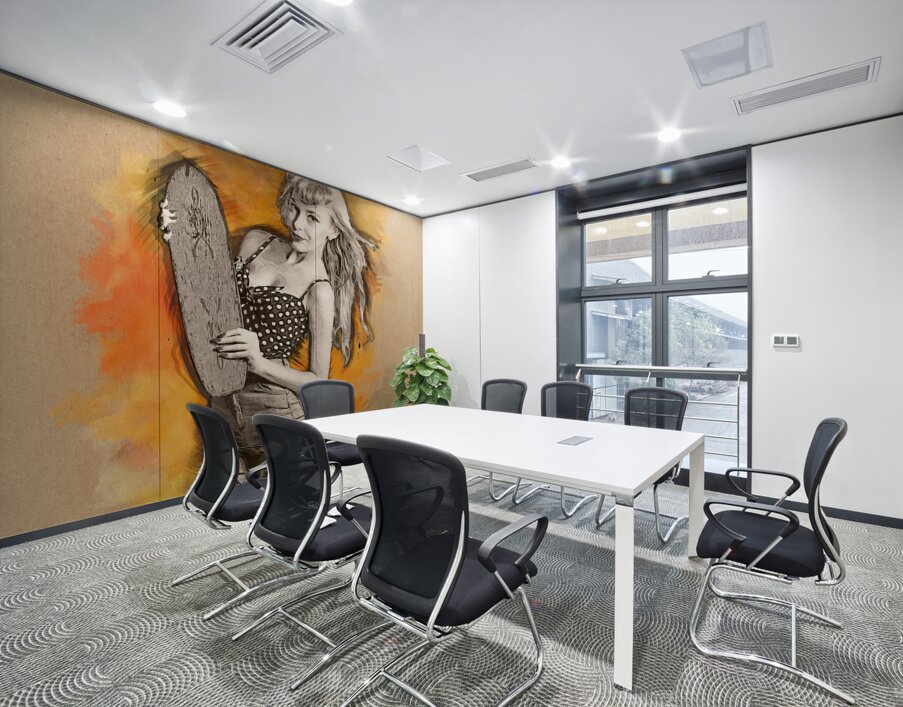 Skateboard pin-up illustration Wall Printing