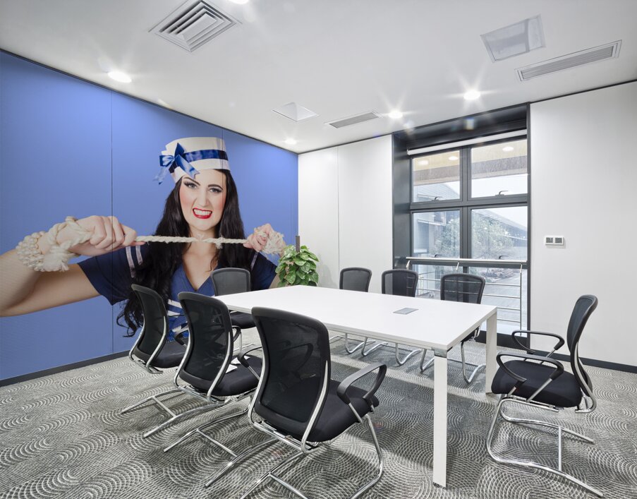 Navy pin up poster girl breaking rope  Wall Printing