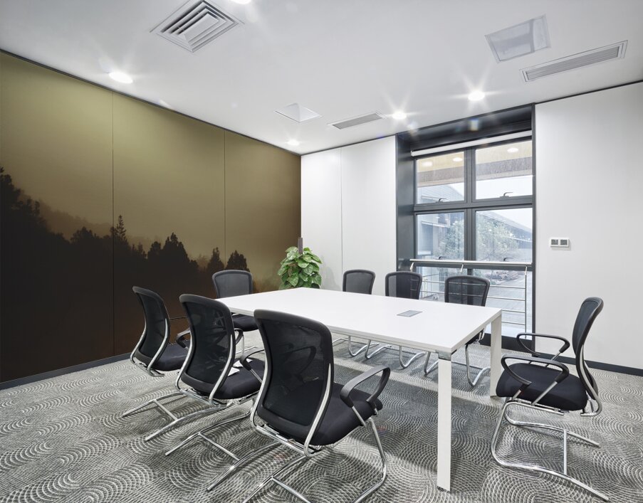 View of abandoned country road in foggy forest Wall Printing