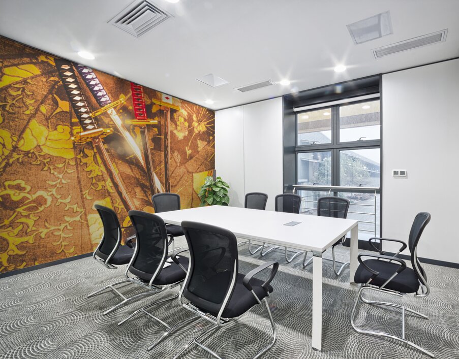 In samurai style Wall Printing