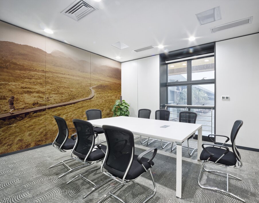 Man on expedition along Cradle Mountain Boardwalk Wall Printing