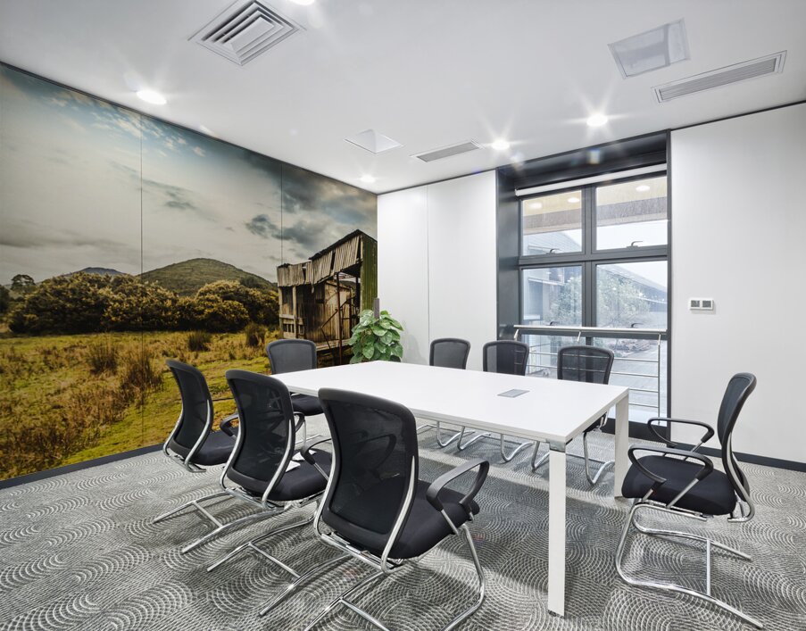 Rural abandoned shed in old rural countryside Wall Printing