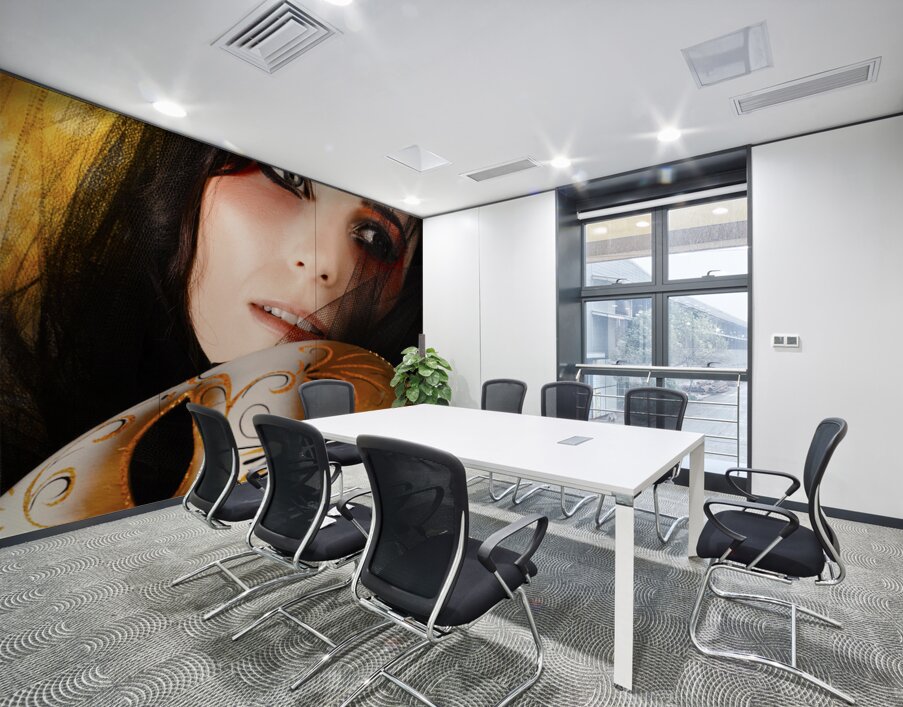 Beautiful Female Performer Face. Perfect Makeup Wall Printing