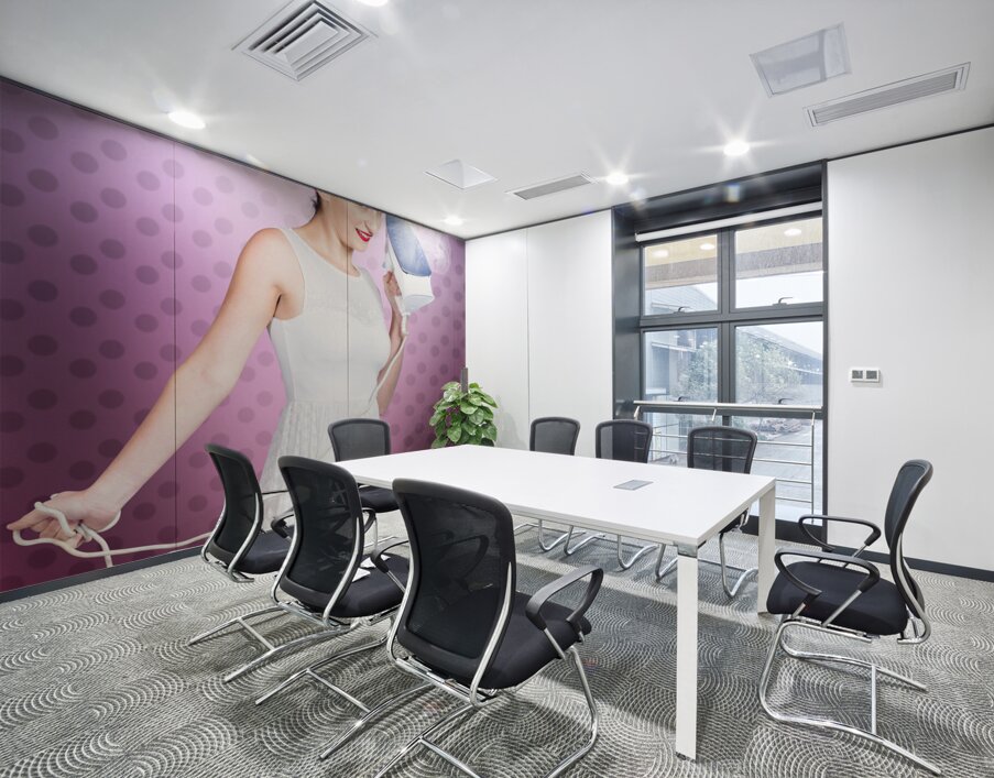 Ironing pinup housewife doing sixties housework Wall Printing