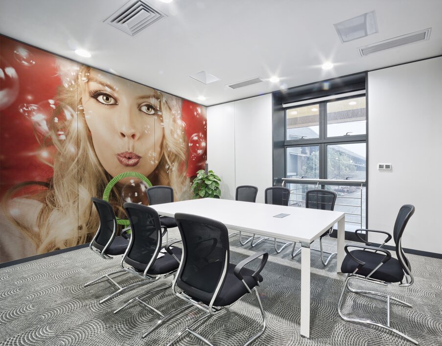 Beautiful Female Santa Making Christmas Wish Wall Printing