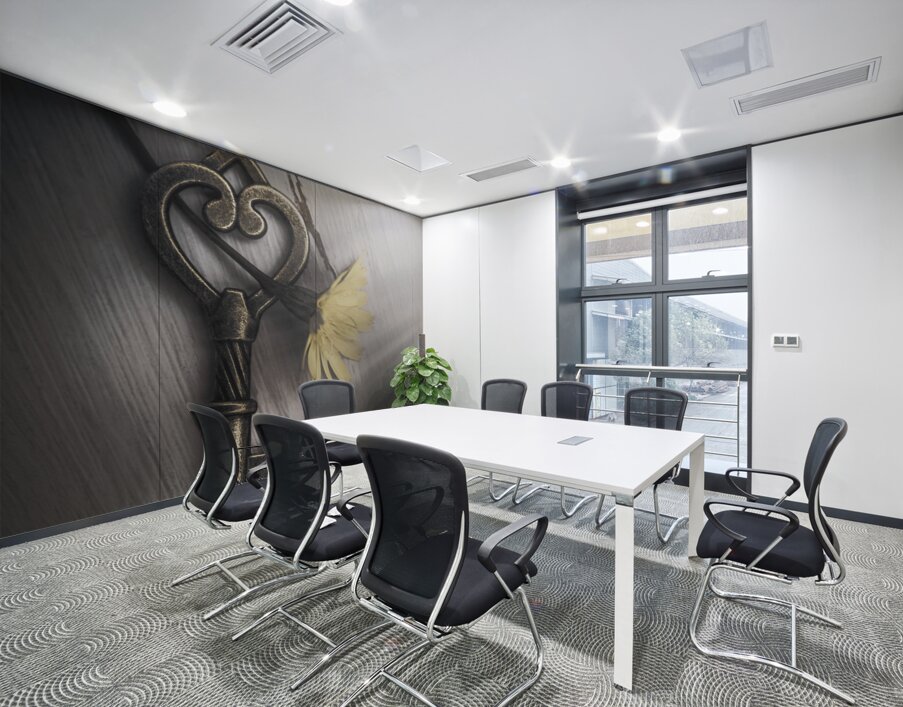 Heart shaped key with yellow flower Wall Printing