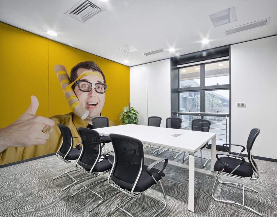 Inventive businessman with new technology Wall Printing